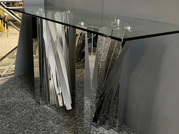 Designerska szklana konsola 150x50x75 cm CT2065B