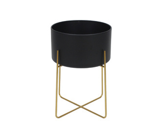 Czarna doniczka na złotych nóżkach Ø31x42,5 cm TOYJ22-209