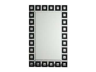 Lustro w w oprawie z czarnego oraz lustrzanego szkła  80x120 cm ATM138