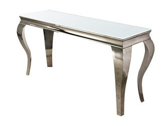 Konsola biały szklany blat modern barock 150x43x74 cm F306