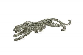 Drapieżna srebrna figura geparda 54x12x15 cm 1011-2