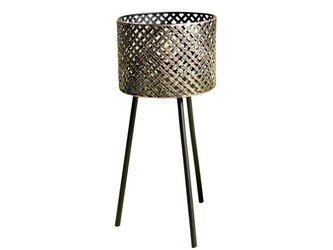Ażurowy złoto-czarny kwietnik Ø23x53 cm TOYJ19-478