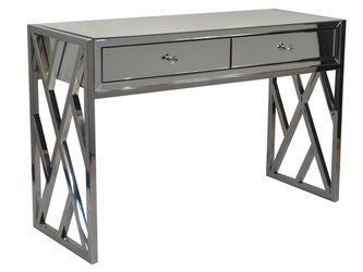 Lustrzana toaletka srebrna podstawa 120x45x78 cm 17JS137