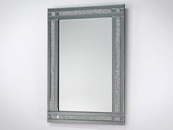 Lustro w lustrzanej grafitowej oprawie z kryształkami 70 x100 cm TM8023