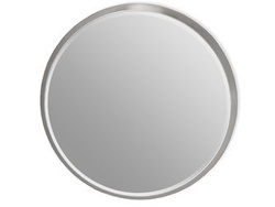Okrągłe fazowane lustro w srebrnej ramie średnica 100 cm 12F-361