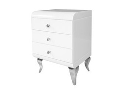 Szafka nocna białe szkło 45x41x66 cm JSF467o