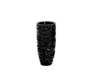 Czarna wysoka falowana donica 76x35cm 2028/3 