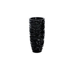 Czarna wysoka falowana donica 76x35cm 2028/3 