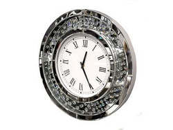 Lustrzany okrągły zegar diamenty 50x50 cm 15JS0015