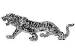 Drapieżna srebrna figura tygrysa 77x22x28 cm 1086