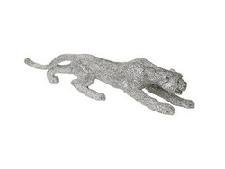 Srebrna "diamentowa" figura lamparta 55 x 12 x 14 cm 1011-4