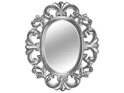 Owalne srebrne lustro 66x80 cm PU249