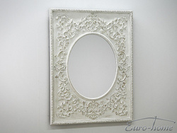 Lustro w białej rzeźbionej oprawie 90x120 cm PU284A