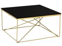Kwadratowy stolik kawowy czarne szkło 80x 80x43 cm C023