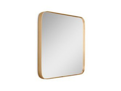 Zaokrąglone lustro retro w złotej oprawie 51 x 61 cm 16F-571