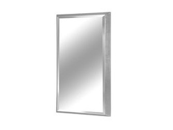 Nowoczesne fazowane lustro w srebrnej ramie 65 x 95 cm 12F-390