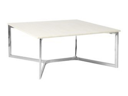 Nowoczesny marmurowy biały stolik 90x90x41 cm C004