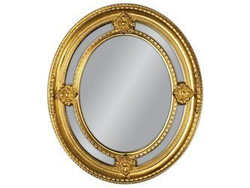 Owalne lustro w złotej oprawie 62x72 cm PU027