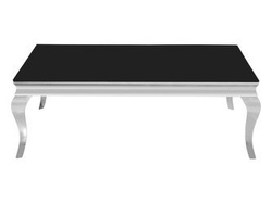 Stolik szklany czarny blat modern barock 130x70x45 cm CT/C306