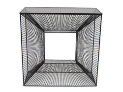 Nowoczesna metalowa konsola 3D z grafitową szybą 80x35x81 cm TOYJ19-213