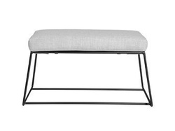 Metalowa czarna ławka z jasnym siedziskiem 80x45x42 cm TOYJ19-547