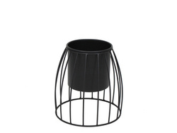 Czarny kwietnik z doniczką 22x20,5 cm TOYJ23-099