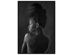 Czarno biały obraz kobiety 82,6x122,6 cm V0449
