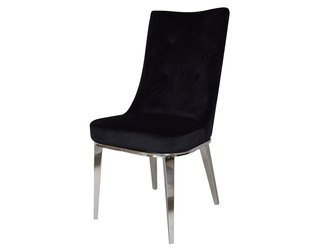 Welurowe czarne klubowe krzesło 54x55x99 cm CY6163 