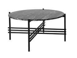 Czarny stolik z marmurowym blatem 79x39 cm T032A