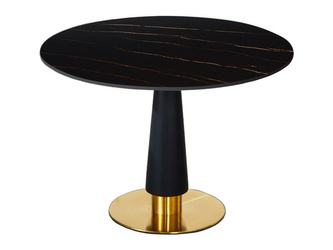 Okrągły czarny stół złota noga 100x75 cm CT2100RB/GP