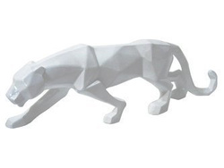 Geometryczna biała figura puma 44x14x9 cm A109