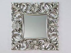 Lustro w srebrnej ramie 100x100 cm PU021K
