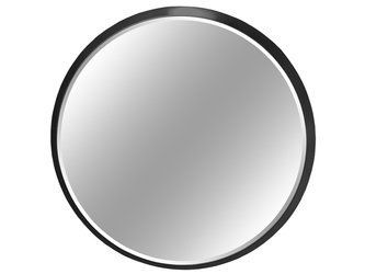 Okrągłe fazowane lustro w czarnej ramie średnica 120 cm 12F-361