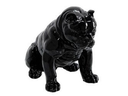 Czarna figura pies 51x42x30 cm A259