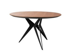 Okrągły drewniany stół stalowe czarne nogi Ø120x75 cm MT310