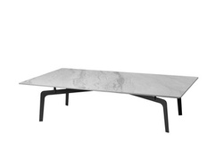 Designerski stolik kawowy szary marmurowy błyszczący blat 140x70x36 cm T015