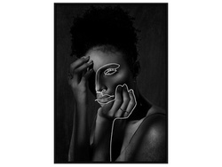 Czarno biały obraz popiersie kobiety 82,6x122,6 cm V0450