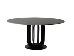 Okrągły czarny stół marmur 150x75 cm D12