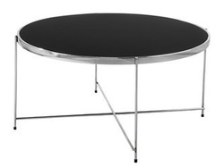 Okrągły stolik kawowy czarne szkło Ø90x45 cm C061