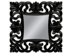 Lustro czarna rama 100x100 cm PU021Ko