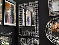 Lustro ażurowa rama z kryształkami 76x116 cm JS109o