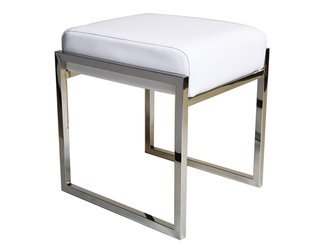 Stylowy taboret z białym siedziskiem 43x37x44 cm Y1023